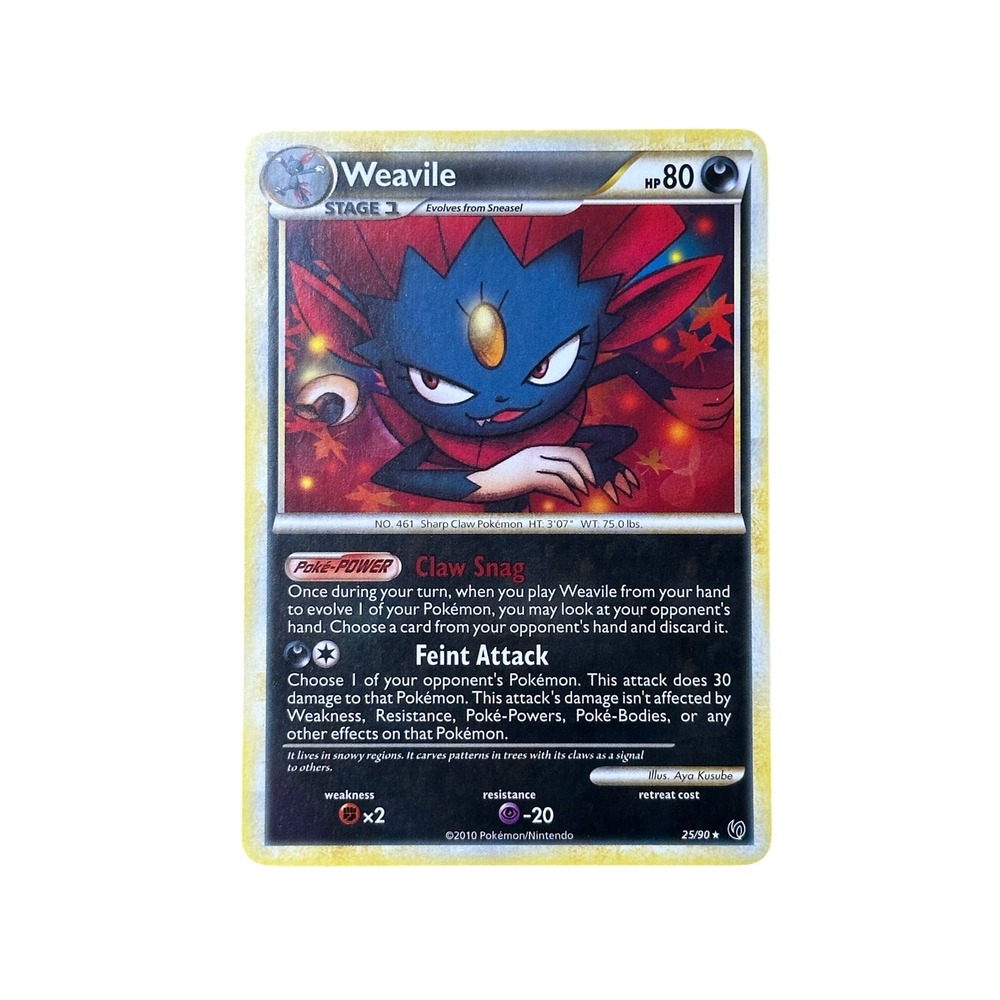 Weavile - 25/90 - Rare Pokemon Card - 2010‎ - Rising Rivals MP/LP